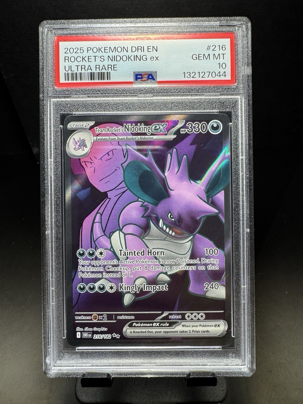 PSA 10 Team Rocket's Nidoking ex - 216/182 - SV10: Destined Rivals (DRI)