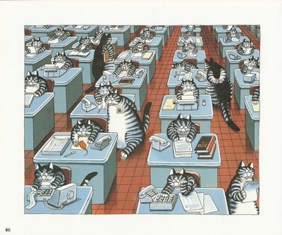 Kliban Cat Vintage Lithograph Office Desk Mouse From 1st Edition ''Catdreams''