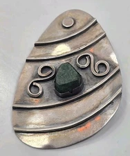 Beautiful Vintage Large Sterling Silver 935 Detailed Eilat Israel Pin Brooch