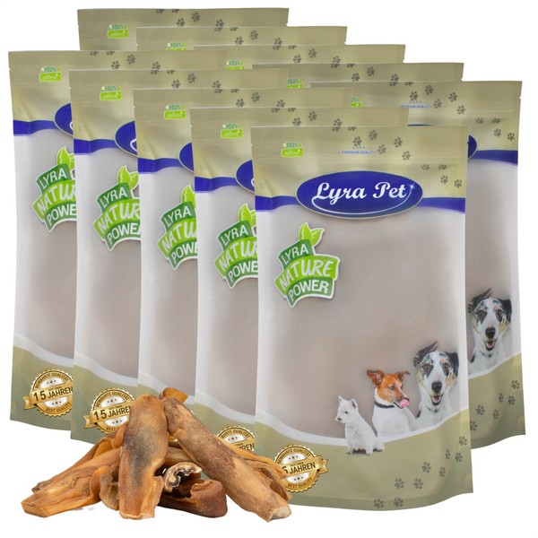 10 Kg Rinderkopfhaut Goldbraun Hundefutter Kausnack Kaustreifen Hund Lyra Pet®-image