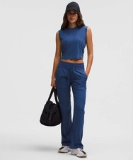 Lululemon Dance Studio Mid-Rise Pant Regular Blue Twill Women's Size 4