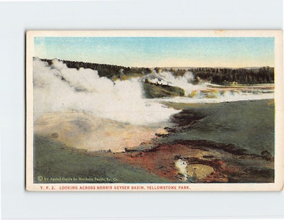 #ad #ad Postcard Looking Across Norris Geyser Basin Yellowstone Park Wyoming USA $20.97