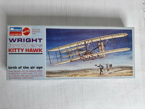 Monogram Wright Brothers Kitty Hawk Model Kit 1960s Mattel Sealed NEW Vintage