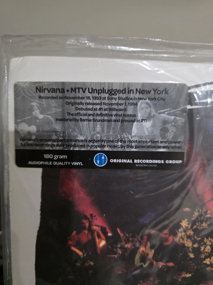 RARE Sealed Nirvana Unplugged In New York Album LP ORG 034 Limited Edition Vinyl - Image 3 of 4