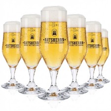 6x Ratsherrn Glas 0,3l Hammerburg Bier Tulpe Pokal Gl&auml;ser Set Brauerei Hamburg