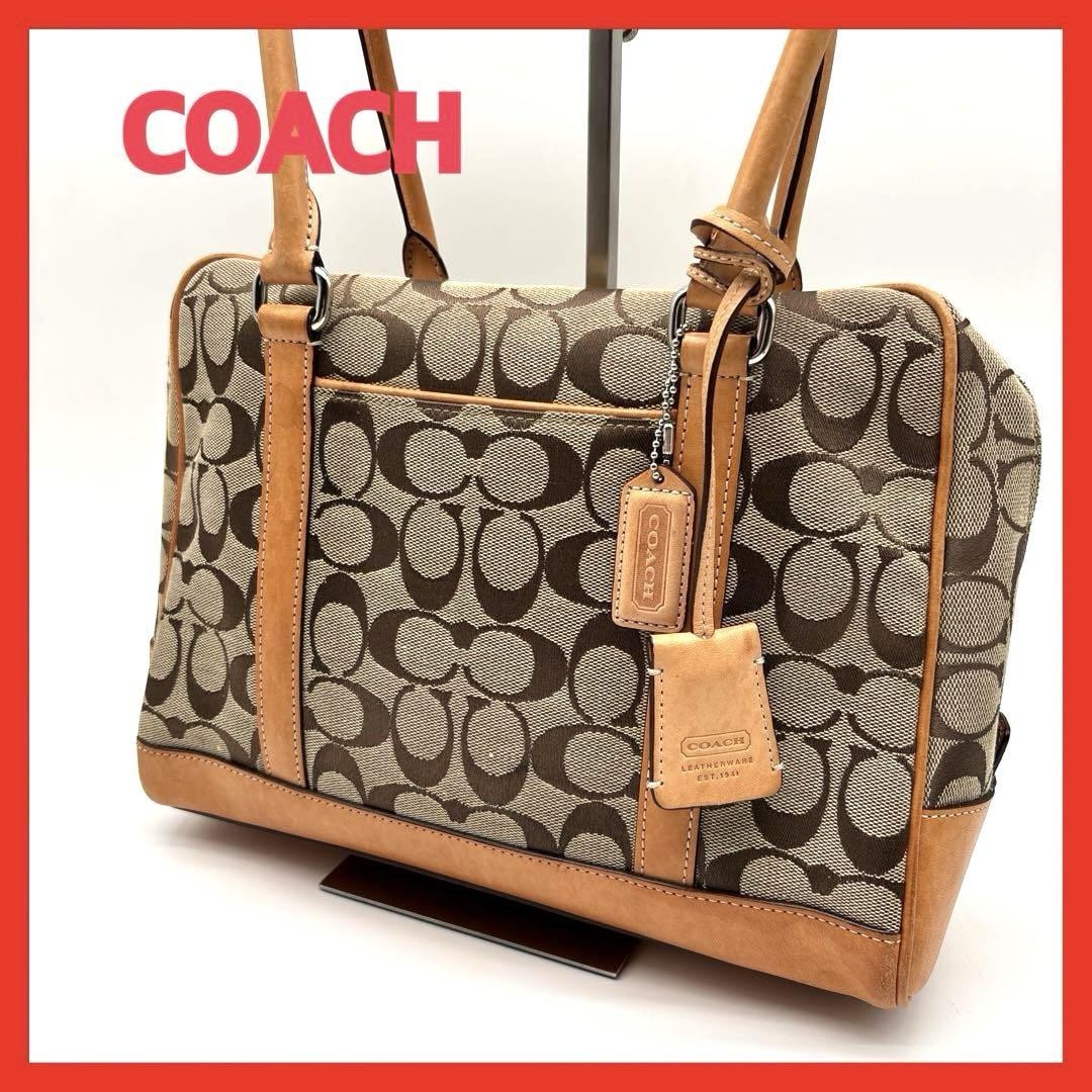 Coach Monogram Leather Tote Bag for Office and Work