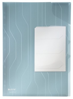 Leitz Combifile Tab Folder A4, Clear Blue Matt Finish, Top Left Open, 200 Micron
