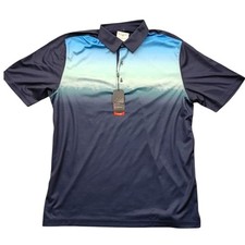 Greg Norman Men's Performance Golf Polo NEW Shark Graphic Large Electric Blue