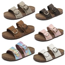 Girls Boys Kids Slides Sandals Casual Beach Adjustable Straps Walking Sandals