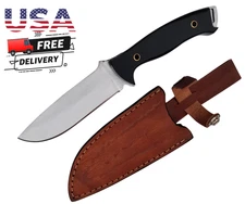 CUSTOM HANDMADE D2 STEEL HUNTING KNIFE CAMPING KNIFE WITH MICARTA HANDLE SHEATH