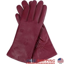 Chrome-Free Sheepskin Leather Gloves Touchscreen Wool Cashmere Lined Windproof