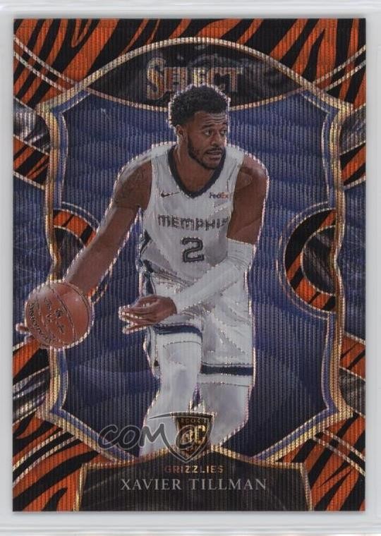 2020-21 Panini Select Concourse Tiger Stripes Prizm Xavier Tillman #95 Rookie RC