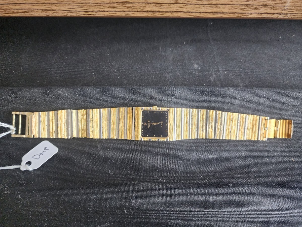 Vintage Raymond Weil Geneve Quartz 18k Gold Electroplated Watch