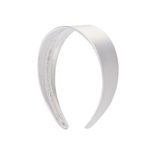 Motique Accessories White 2 Inch Wide Satin Hard Headband with No Teeth Head ...