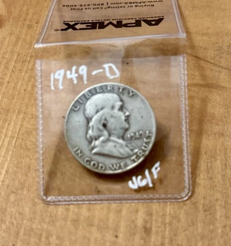 1949-D Franklin Silver Half Dollar APMEX VG/F SEMI-KEY DATE | FREE SHIPPING!!