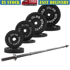 Cast Iron Standard Weight Includ 5FT Standard Barbell W/Star Locks 95-Pound Set