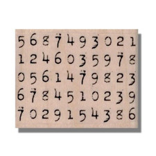 Wood Rubber Stamp, Numbers Set, Background Stamp, Mixed Media, Collage, Elements