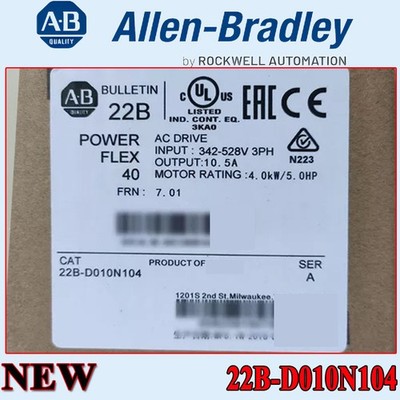 Brand New AB 22B-D010N104/A PowerFlex 40-4kW (5HP) AC Drive US Stock