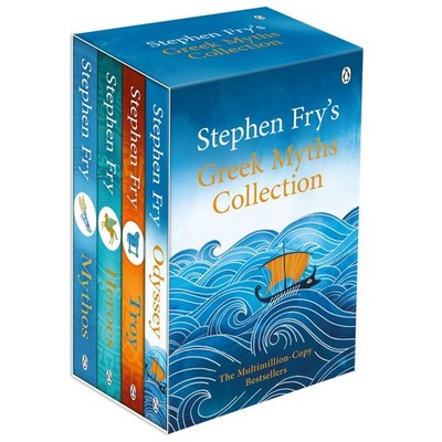 Stephen Fry's Greek Myths Collection 4 Book Box Set (Mythos,Heroes,Troy,Odyssey)