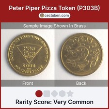 Peter Piper Pizza Token (P303B) Brass 22.5mm