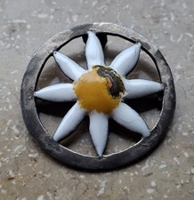 Edelweiß Abzeichen mit Klammer – Metall & Emaille