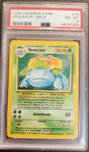 1999 POKEMON GAME # 15 Venusaur - HOLO PSA 6 EX-MT # 54141333