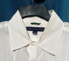Tommy Hilfiger Shirt Button Down White Long Sleeve Mens Large