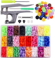 384Pcs Snaps Plastic Buttons with Snaps Pliers Set for Clothes Sewing, Bibs, Rai