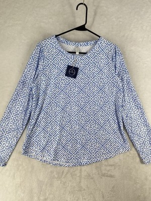 The Bubble Top Women's XL Blue Performance Long Sleeve Golf Tennis New $120