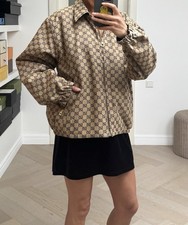DDP 3k Authentic Gucci GG Monogram Reversible Bomber Jacket Size 48 Unisex