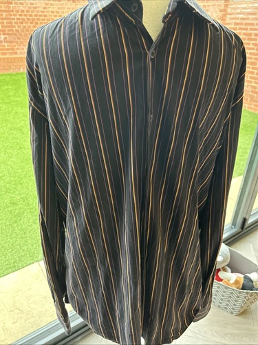 Chemise homme manches longues PRADA taille 41" poitrine 16" col noir étiquette PRIX CONSEILLÉ