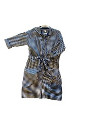 Gap Navy White Gingham Check Shirt Dress Beach Summer Work Effortless Casual 