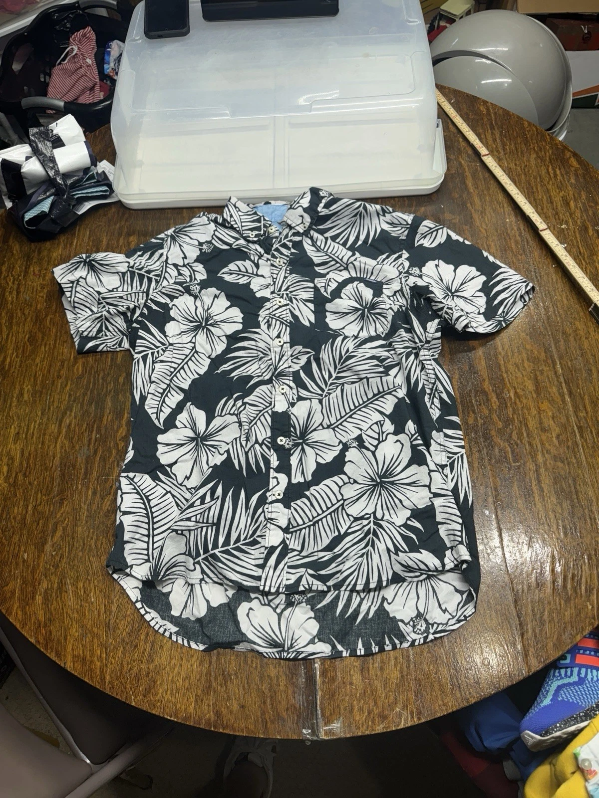 Chubbies Shirt Men Medium Cotton Short Sleeve Floral Palm Print Button Up