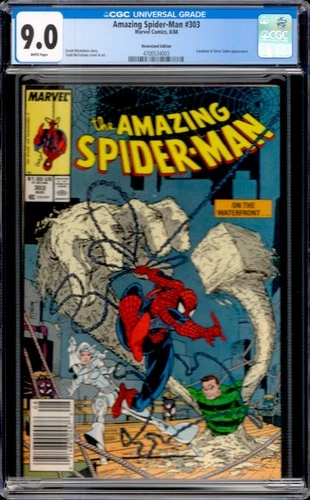 Amazing Spider-Man #303 Marvel Comics 1988 Newsstand Sandman Appearance CGC 9.0