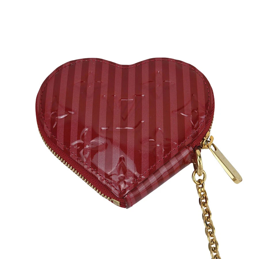 Louis Vuitton Red Vernis Monogram Heart Coin Purse