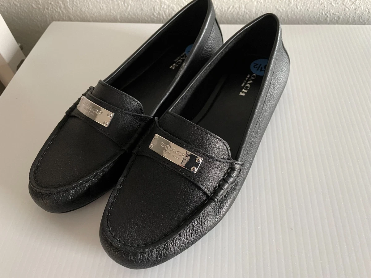Coach black hotsell leather shoes