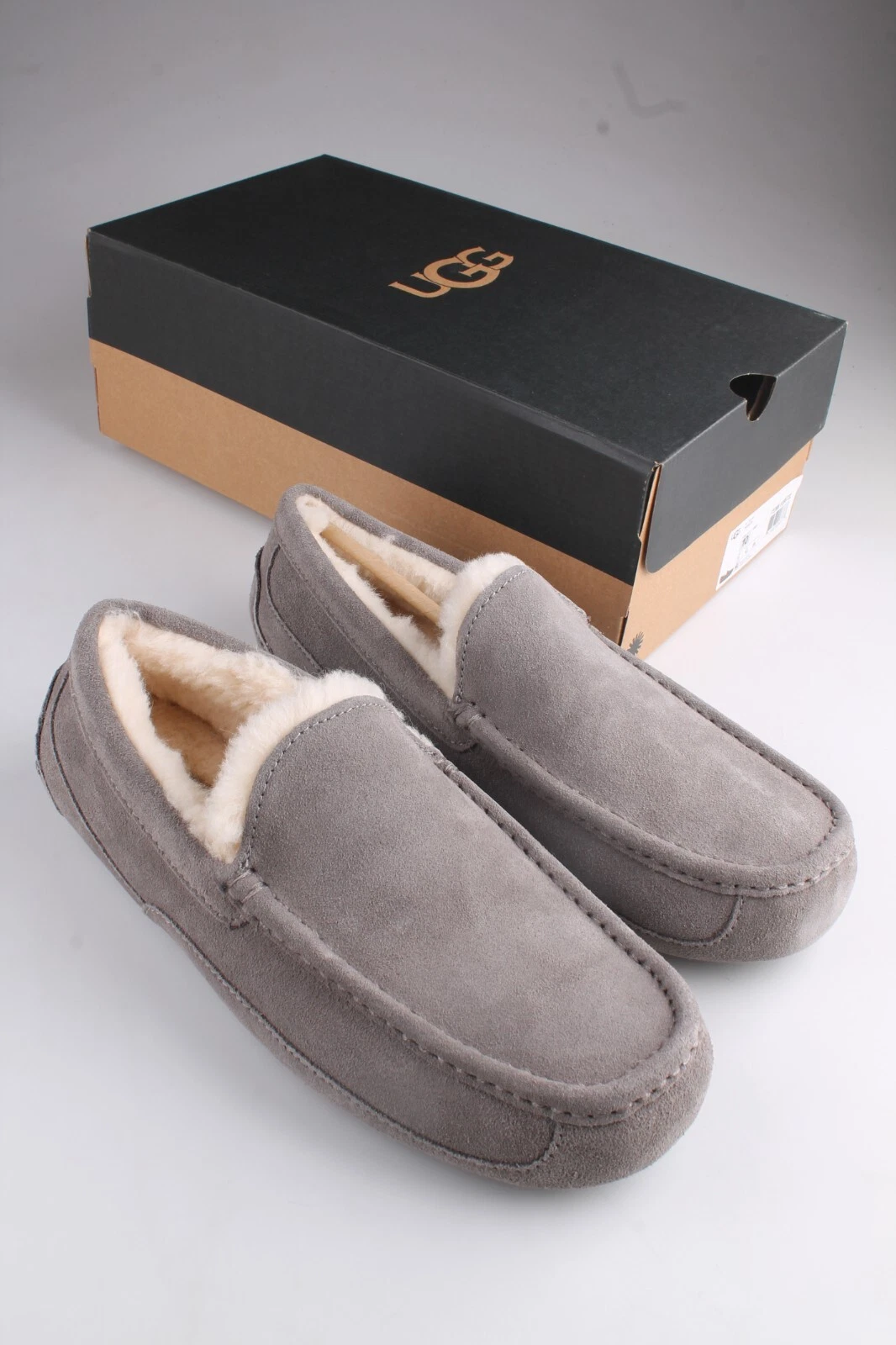 UGG Ascot Mocassino Ciabatta 10 11 Grigio NUOVO con scatola