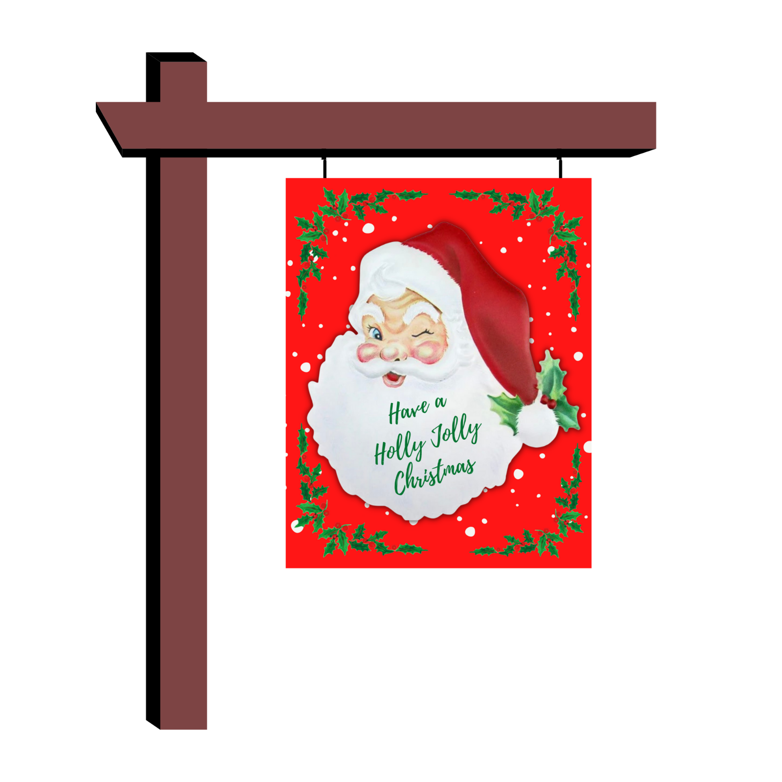 Christmas Joy with Holly & Burlap Accent/laser Cut /Christmas Door  Hanger/Holiday Christmas Decoration