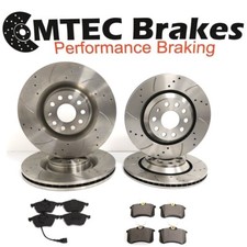 Skoda Octavia Vrs mk1 Perforé Rainuré Frein avant et Arrière Disques Plus Pads