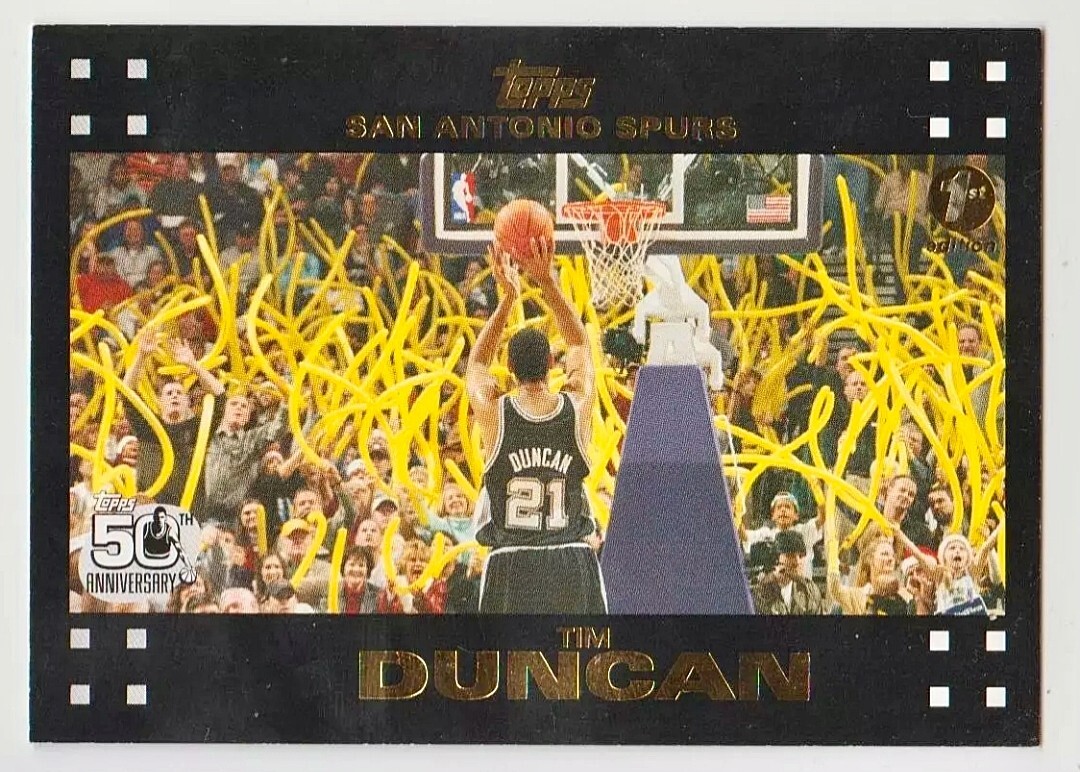 2007-08 TOPPS CHROME 1ST EDITION TIM DUNCAN SPURS #21 RARE SP PARALLEL #023/119 