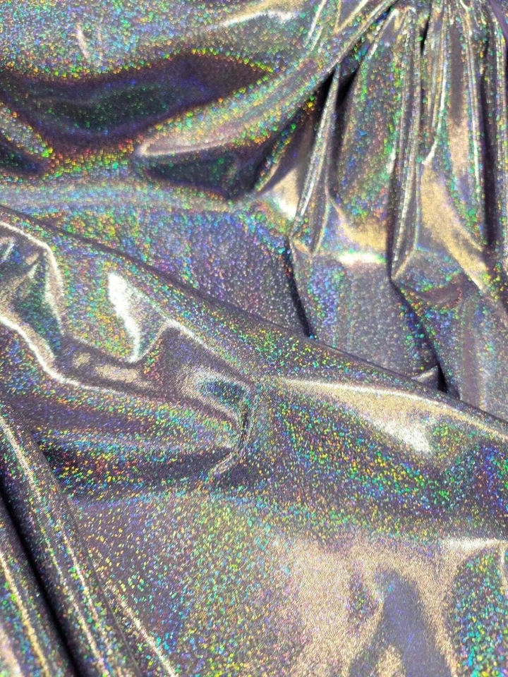 Purple Sparkly Iridescent Hologram Stretch Fabric by the Yard - Image 2 of 4