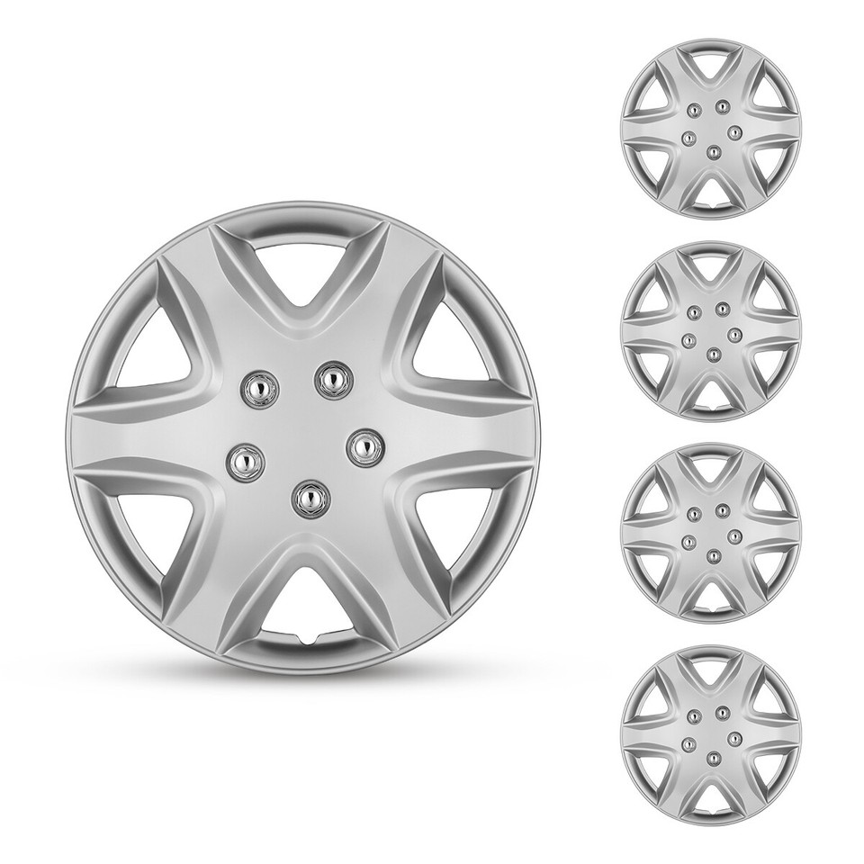 ECCPP Universal Wheel Covers - Set Of 4 For 15 Inch Rims, Snap On Hubcaps-1012951