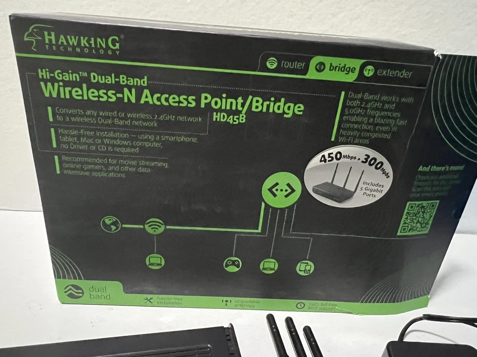 Hawking Technology HD45B Hi-Gain Dual-Band Wireless Access Point Bridge (CR) - Image 3 of 4