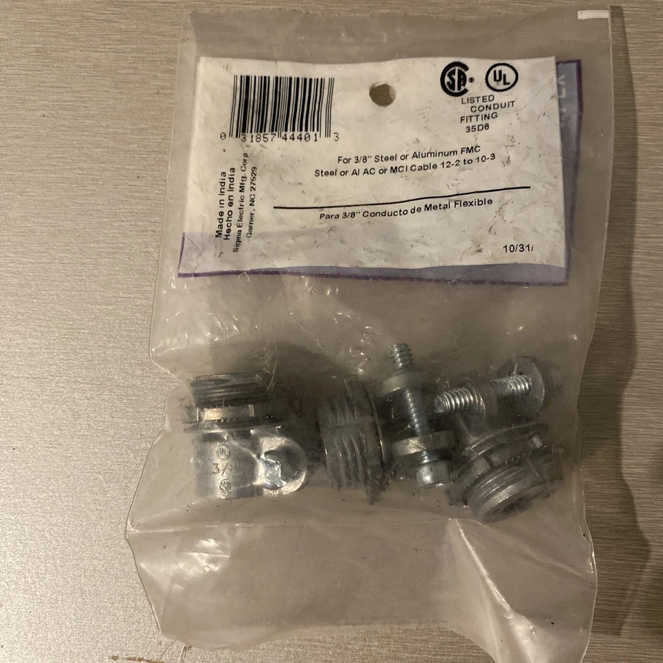 Sigma Electric BX-MC-FLEX 44401 выжимной разъем 3/8 дюйма (3 упаковки) - Изображение 2 из 3