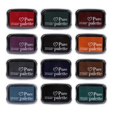 Ink Pad Set European Vintage Color Pigment Ink Pad 12 Colors High Ink Quantit...