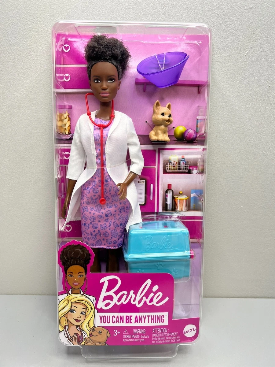 Poupée afro-américaine Barbie You Can Be Anything vétérinaire AA neuve dans  son