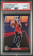 CAM WHITMORE RC 2023-24 Panini Donruss Optic #7 Express Lane PURPLE PSA 10