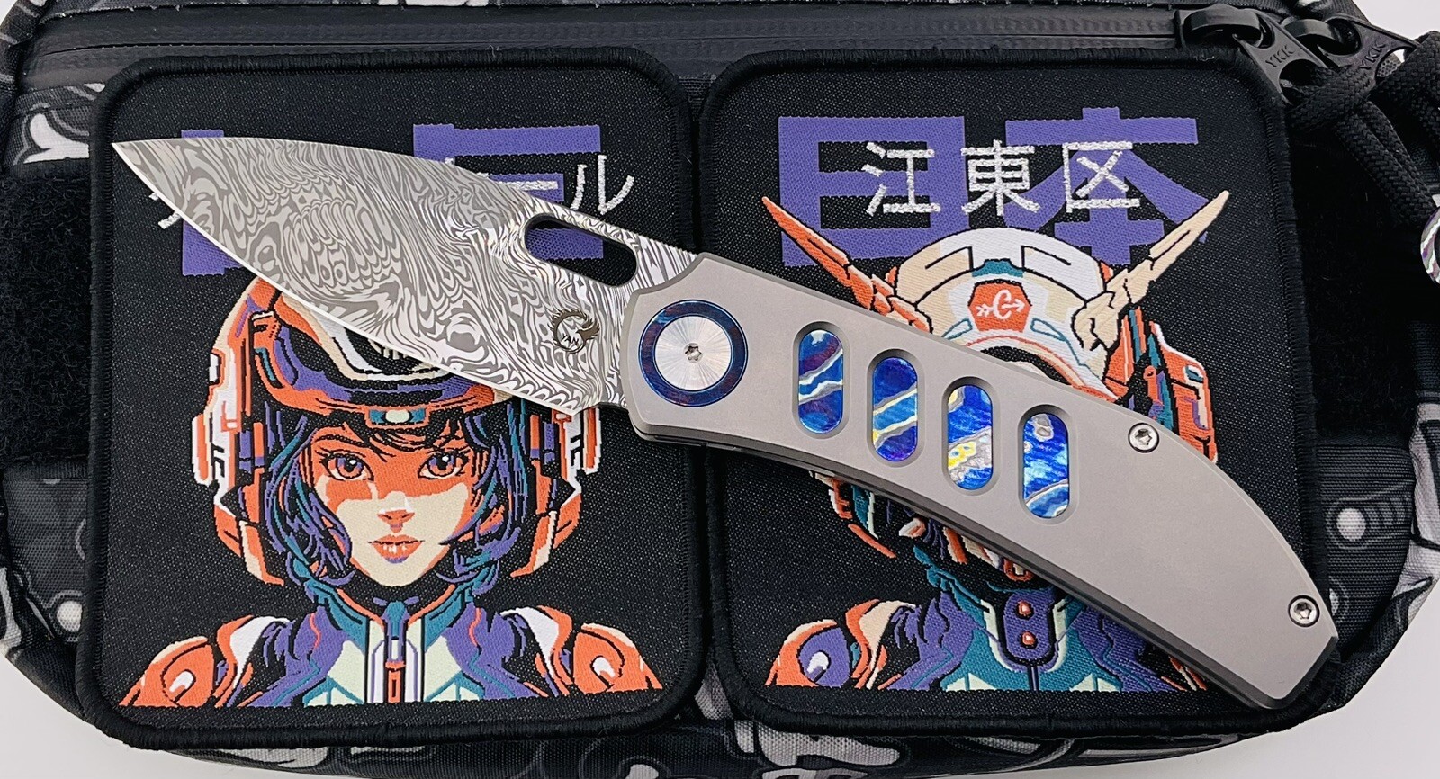 Yan Christensen Reate Knives Chevron Titanium Zircuti Damasteel 1 Of 10 Folder