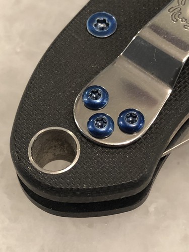 Tornillos de clip de bolsillo azul translúcido para cuchillo Spyderco Para 3 paramilitar 2 3 piezas - Imagen 5 de 6