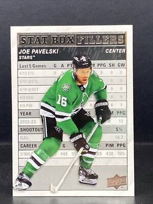 2023-24 Upper Deck Series 1 Stat Box Fillers #SB-13 Joe Pavelski Dallas Stars
